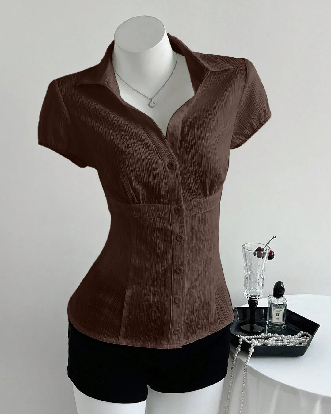 V-Neck_Collared_Waist_Cinched_Textured_Short_Sleeve_Shirt_in_Coca.jpg
